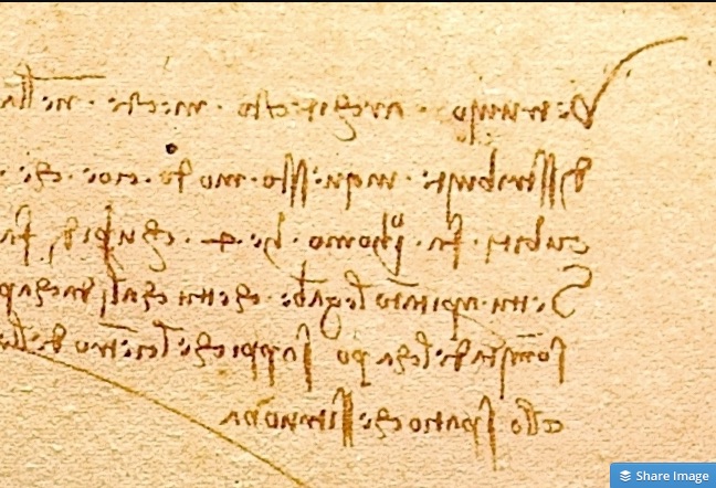 Da Vinci's Mirror writing