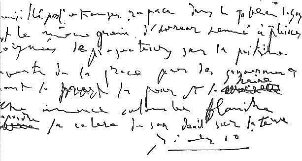 Picasso's handwriting