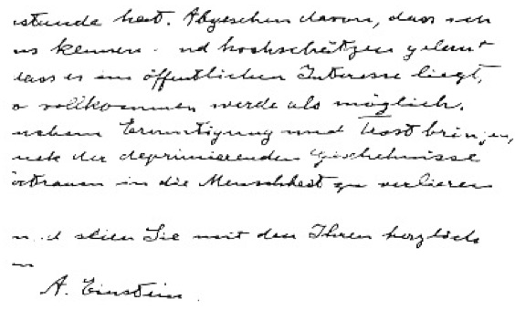 Einstein's handwriting